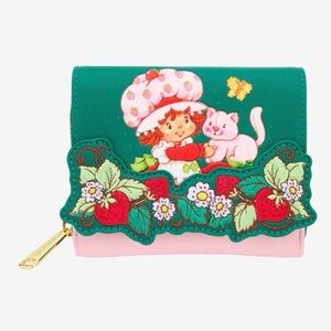 Loungefly Strawberry Shortcake Custard & Strawberry Embroidered Wallet NWT